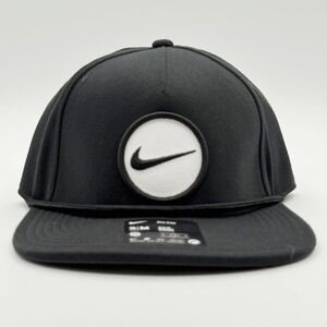 NIKE True Retro 72 Golf Hat Structured‎ Snapback Size S/M Black NEW HF7482